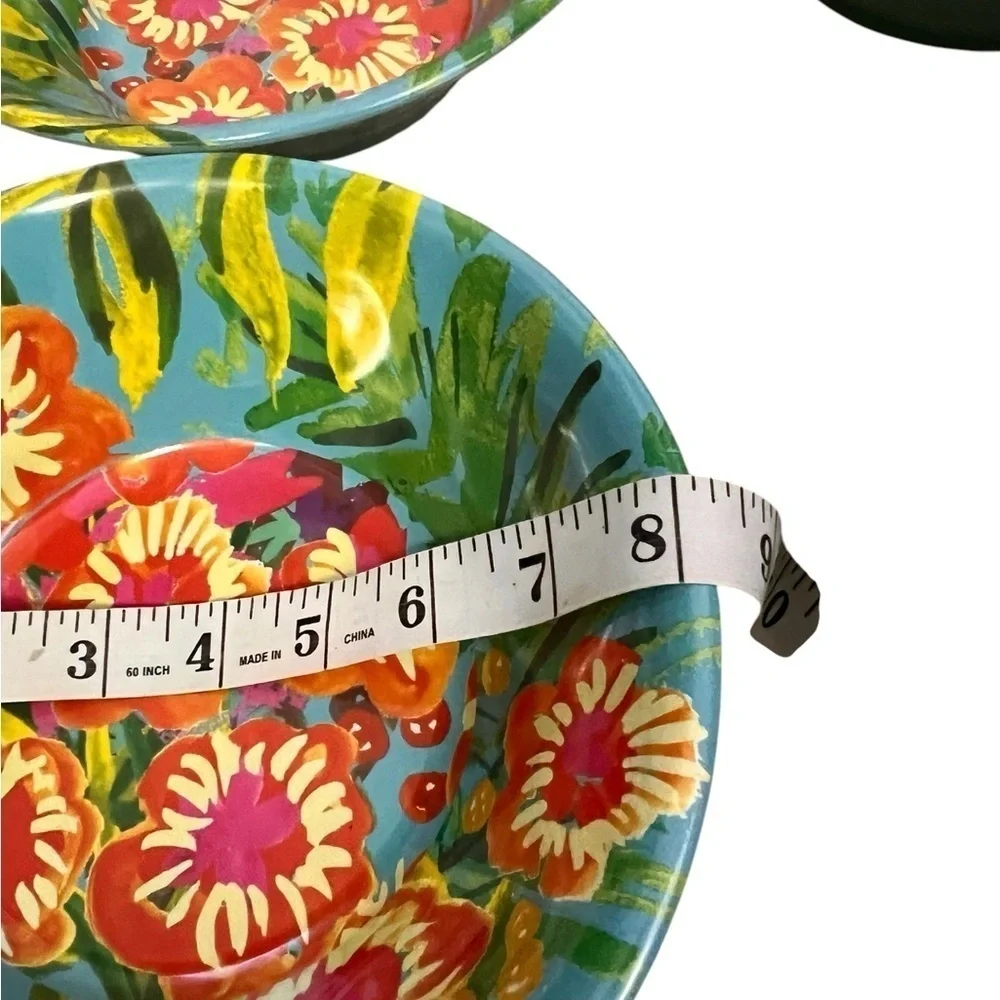 Isaac Mizrahi New York Collection Melamine Set of 4 Bowls Tropical Floral 8”